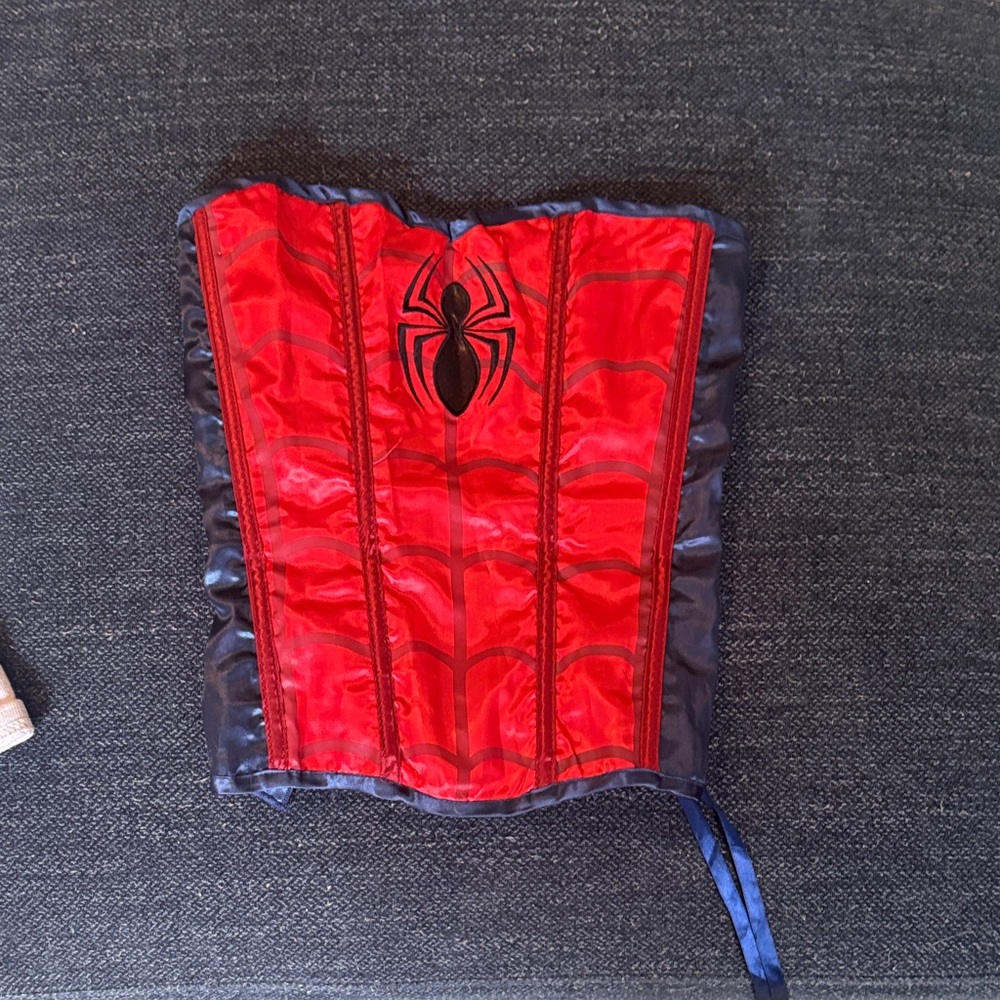 Red Spider-Themed Costume Corset